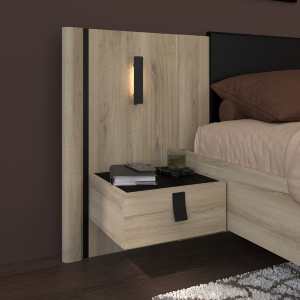 Coppia comodini moderni design 40x88 rovere nero West