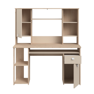 Scrivania attrezzata libreria moderna 138xH148 rovere beige Duna