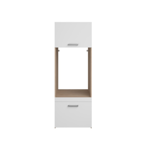 Mobile lavatrice asciugatrice lavanderia 2 ante 2 cassetti 128xH184 rovere bianco Candor
