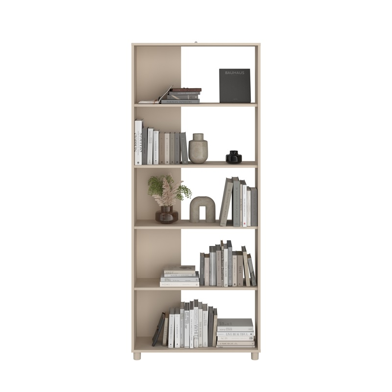 Parete salotto moderna libreria credenza 195xH192 beige Sofia
