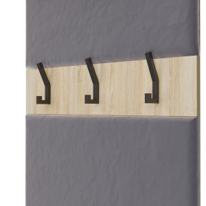 Mobile ingresso moderno 100xH238 cm specchio cassapanca rovere antracite Berlino
