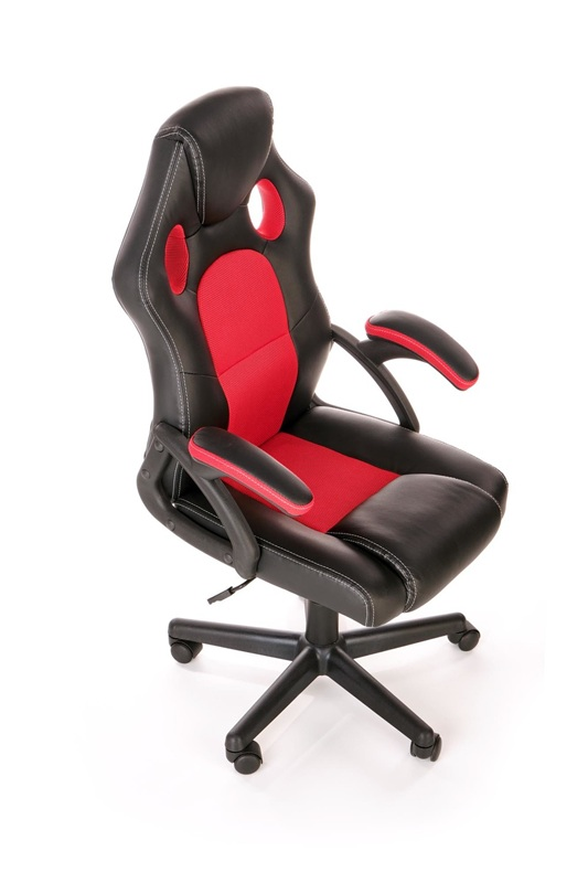 Sedia gaming ufficio girevole con braccioli regolabile ergonomica nero rosso Licante