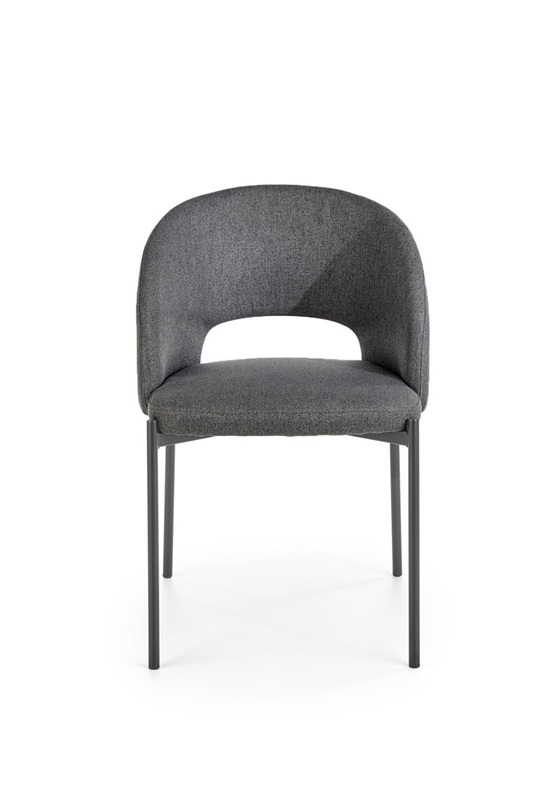 Sedia poltroncina imbottita da pranzo moderna tessuto metallo grigio tortora Sierra