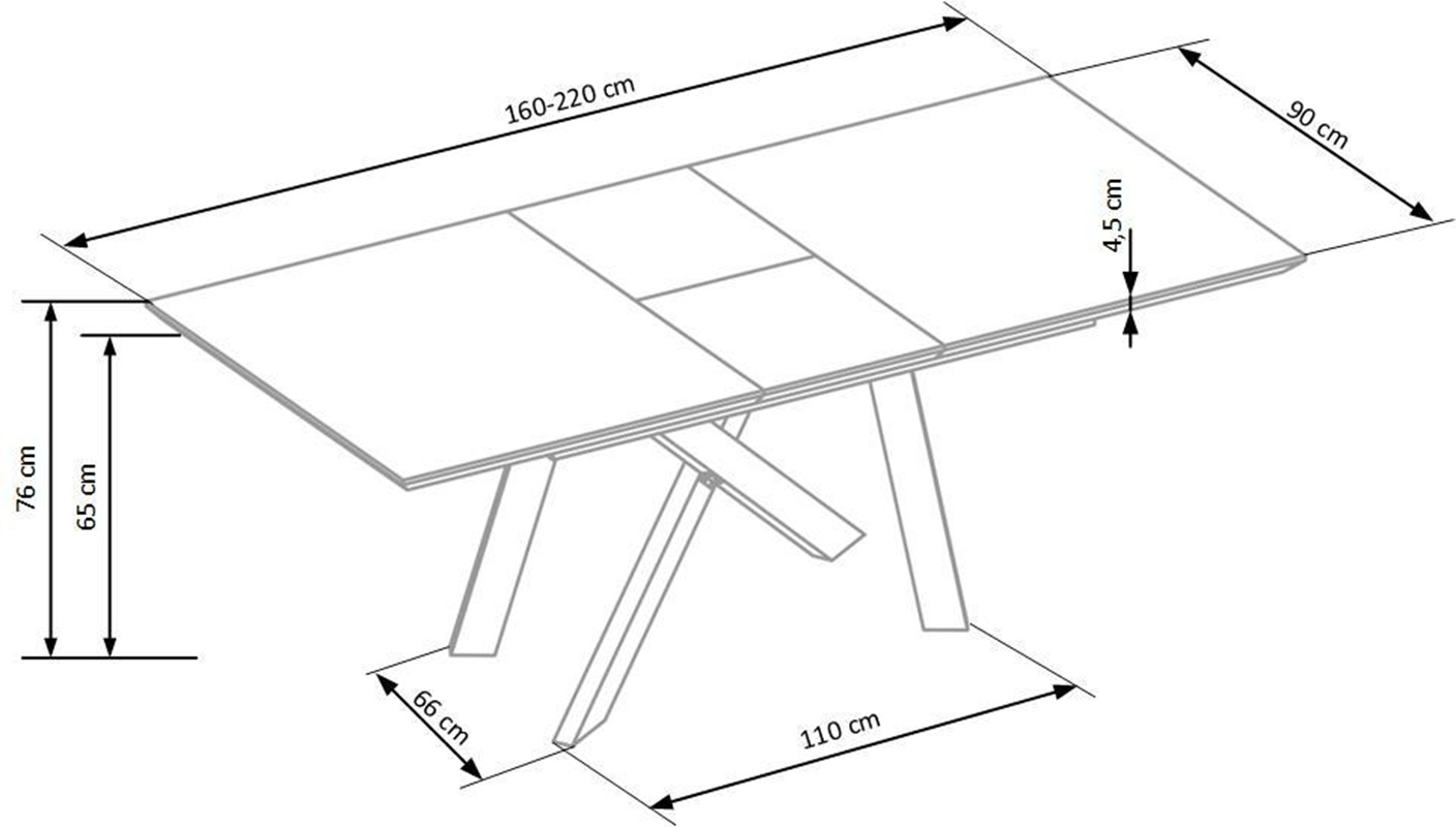 Tavolo allungabile moderno da pranzo 160/200 rovere nero Arvia