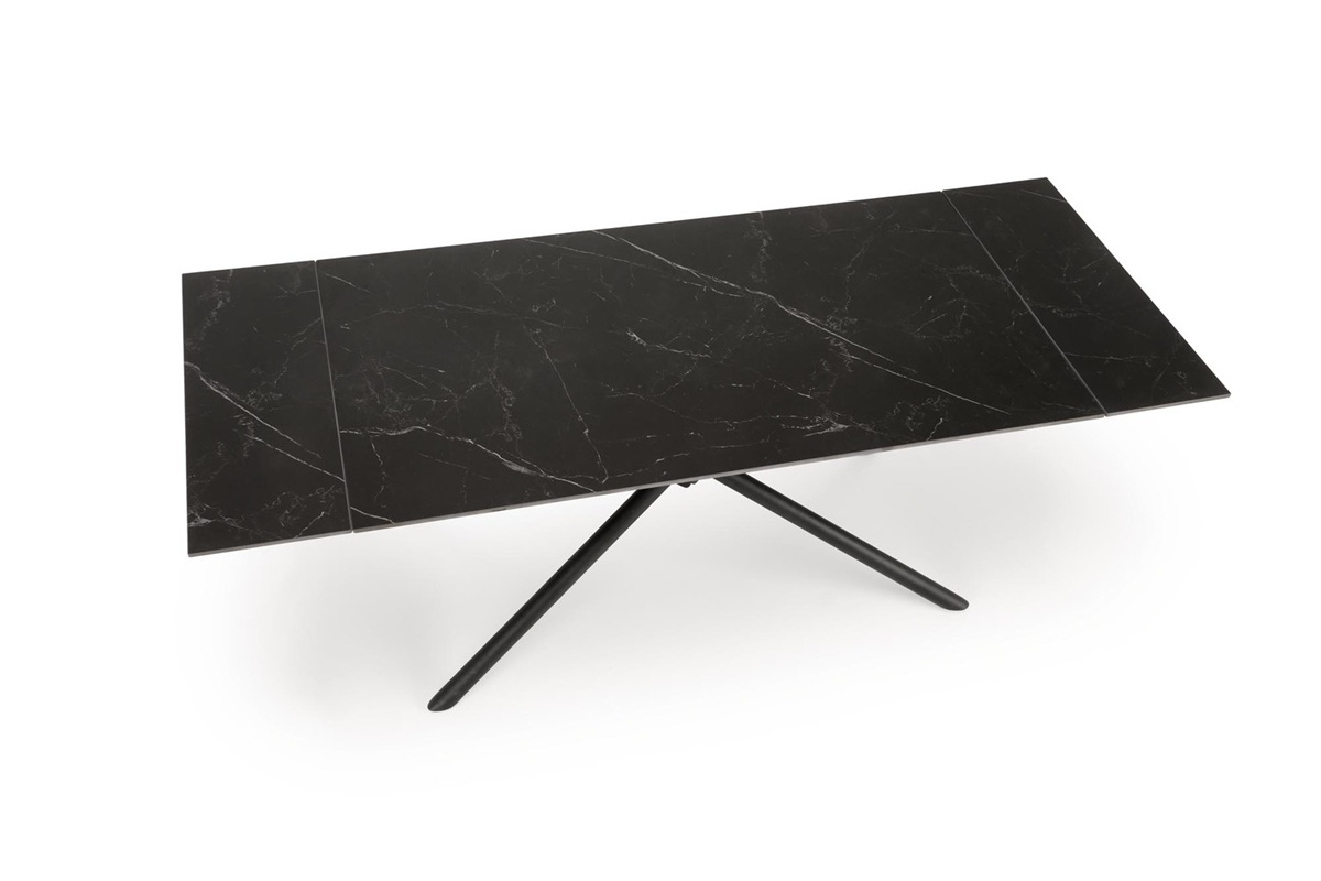 Tavolo allungabile moderno da pranzo 160/220 marmo nero Nuvia