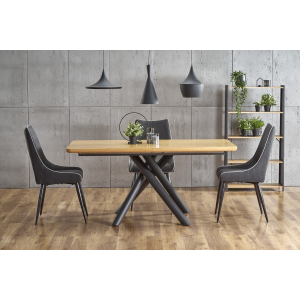 Tavolo allungabile moderno da pranzo 160/200 rovere nero Livor