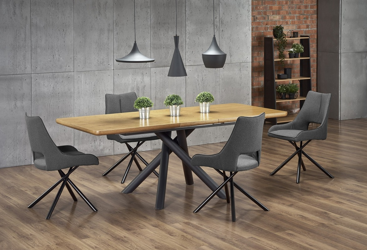 Tavolo allungabile moderno da pranzo 160/200 rovere nero Livor