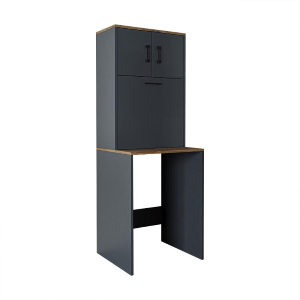 Mobile lavatrice lavanderia 1 cesto portabiancheria 65xH180 antracite rovere Goccia