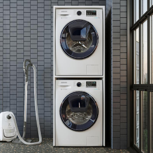 Mobile lavatrice asciugatrice lavanderia 67xH176 bianco Clean