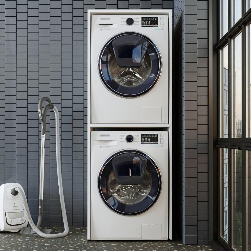 Mobile lavatrice asciugatrice lavanderia 67xH176 bianco Clean