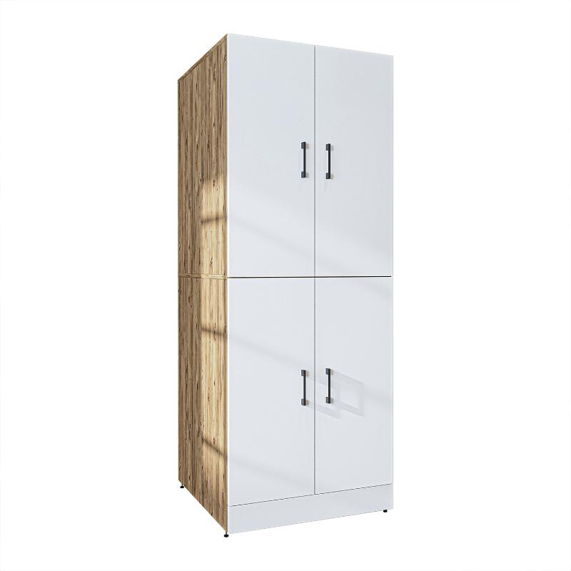Armadio chiuso mobile lavatrice asciugatrice ripiani 70xH185 rovere bianco Shine