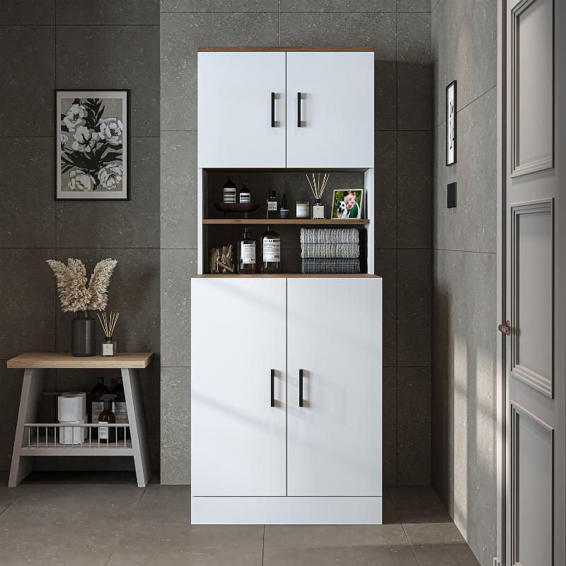 Mobile lavatrice moderno chiuso pensile 70xH180 bianco rovere Easywash