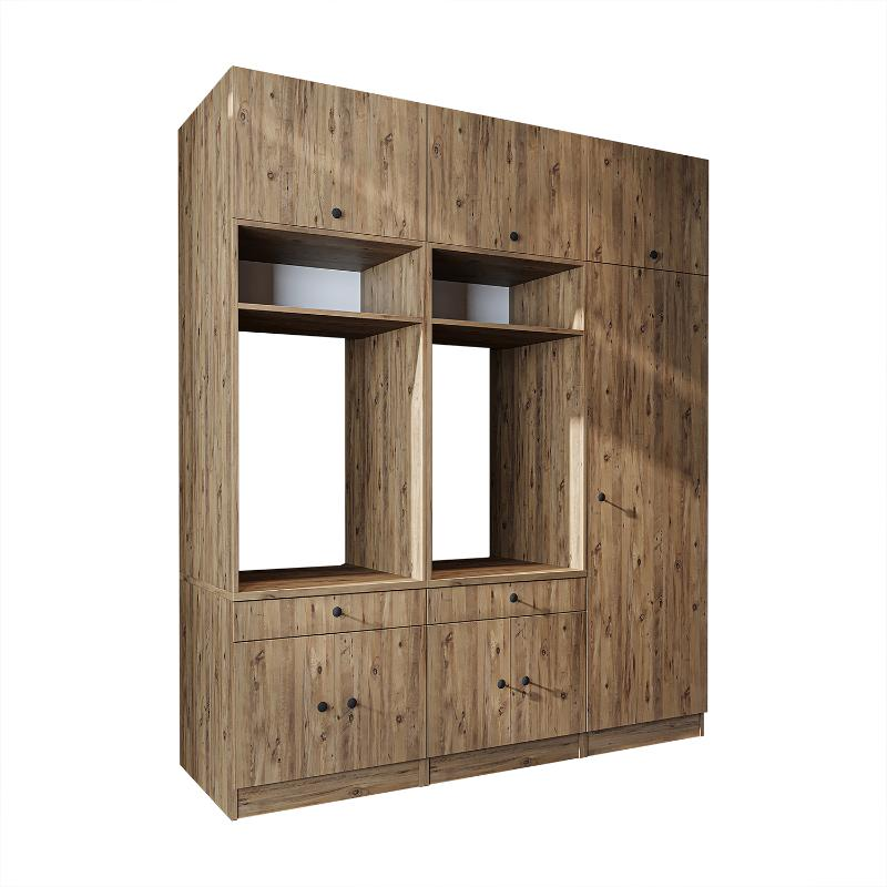 Mobile lavatrice asciugatrice lavanderia 194xH230 con ante rovere Domus