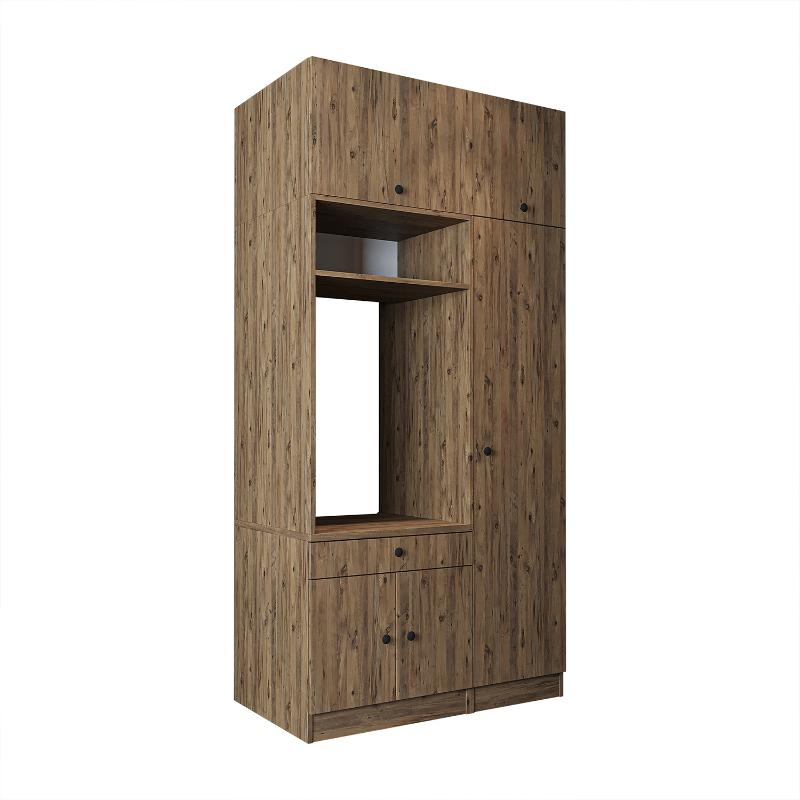 Mobile lavatrice armadio lavanderia 112xH230 con ante rovere oldwook Domus