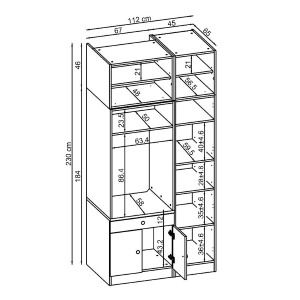 Mobile lavatrice armadio lavanderia 112xH230 con ante rovere oldwook Domus