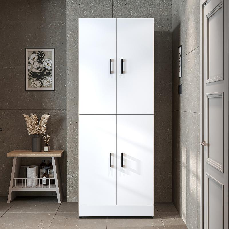 Mobile lavatrice asciugatrice armadio chiuso 70xH186 rovere bianco Clean-1