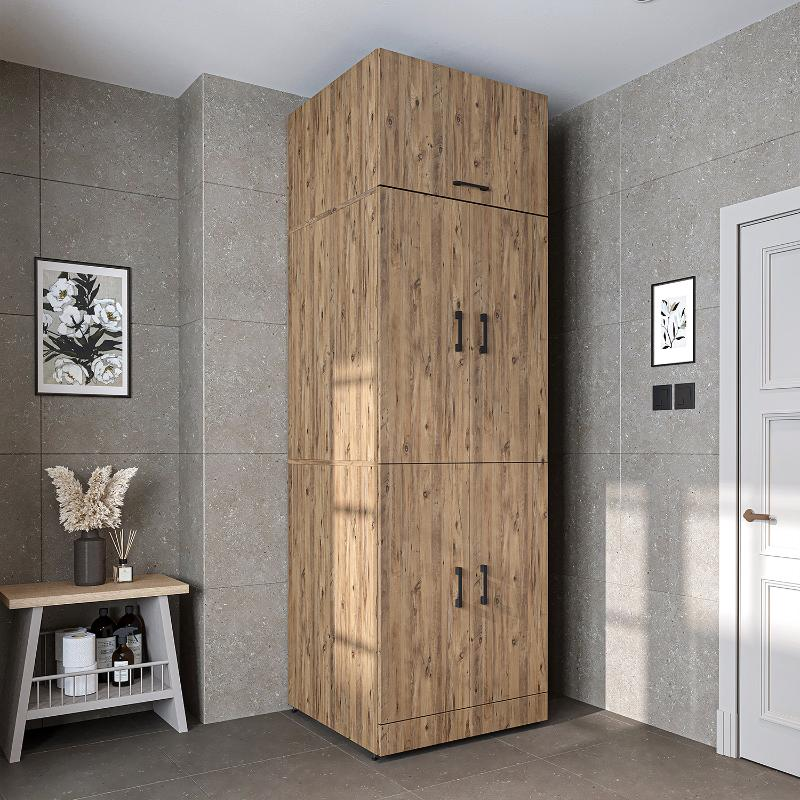 Mobile lavatrice asciugatrice armadio chiuso 70xH230 rovere oldwook Clean-2