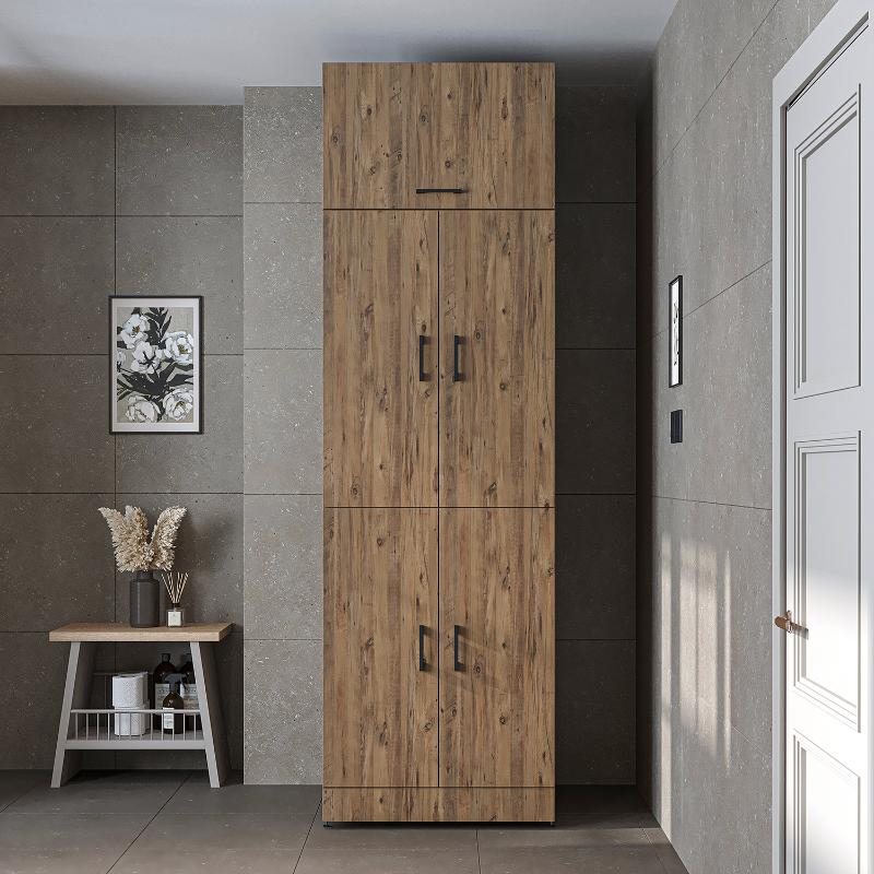 Mobile lavatrice asciugatrice armadio chiuso 70xH230 rovere oldwook Clean-2