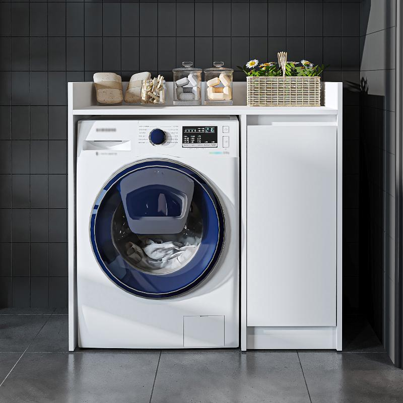 Mobile lavatrice con mobiletto reversibile 1 anta 100xH99 cm bianco Lavos