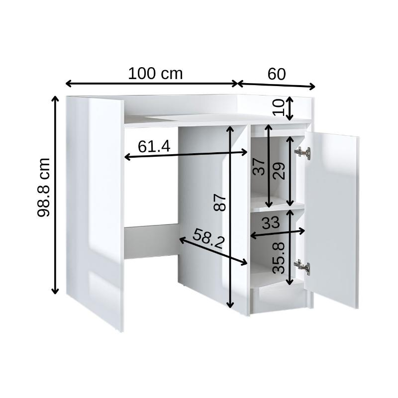 Mobile lavatrice con mobiletto reversibile 1 anta 100xH99 cm bianco Lavos