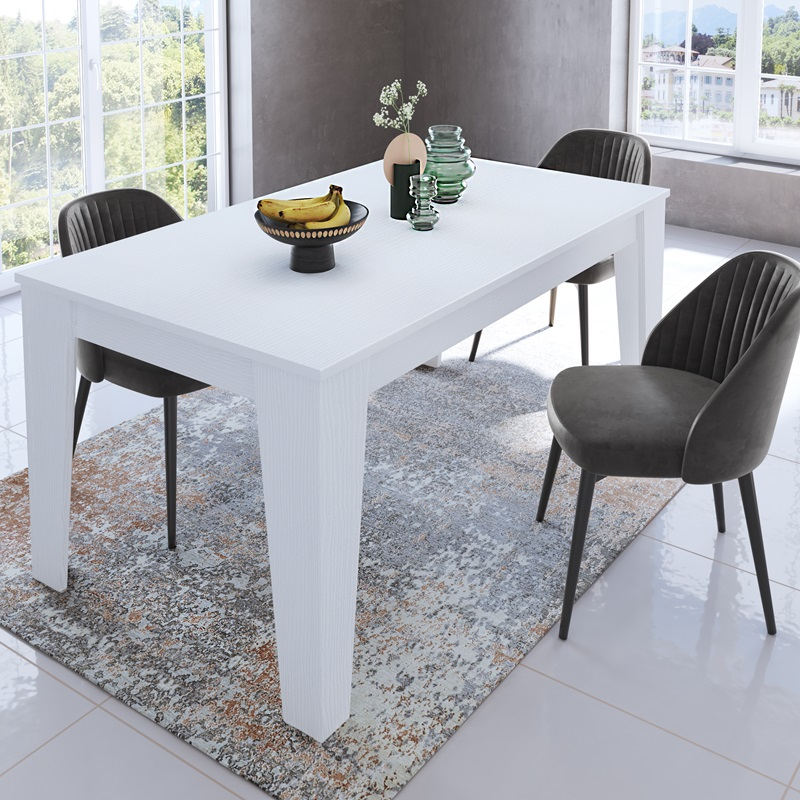 Tavolo da pranzo allungabile moderno 140/200 cm Bianco Ziven