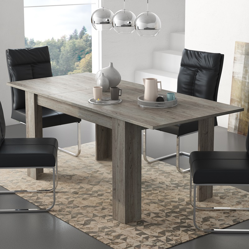 Tavolo da pranzo allungabile moderno 140/200 cm rovere grigio Alven