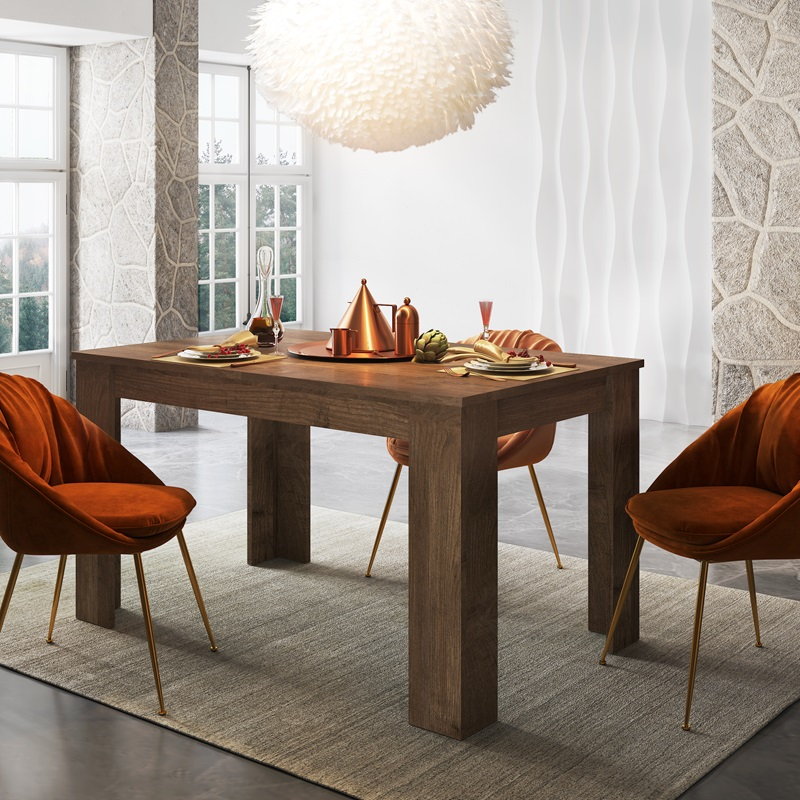Tavolo da pranzo allungabile moderno 140/200 cm noce Alven