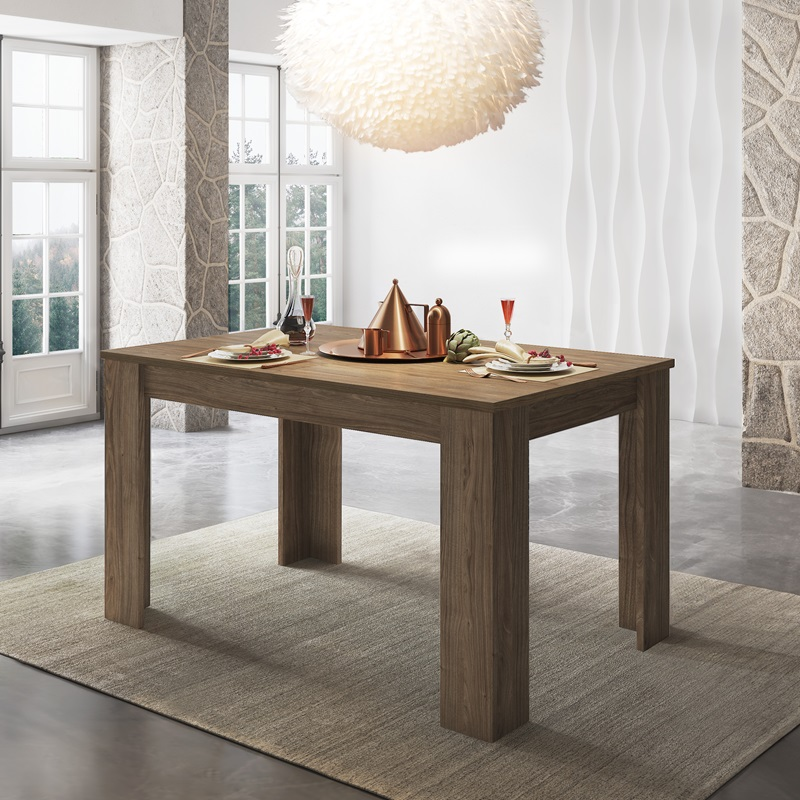 Tavolo da pranzo allungabile moderno 140/200 cm rovere scuro Alven