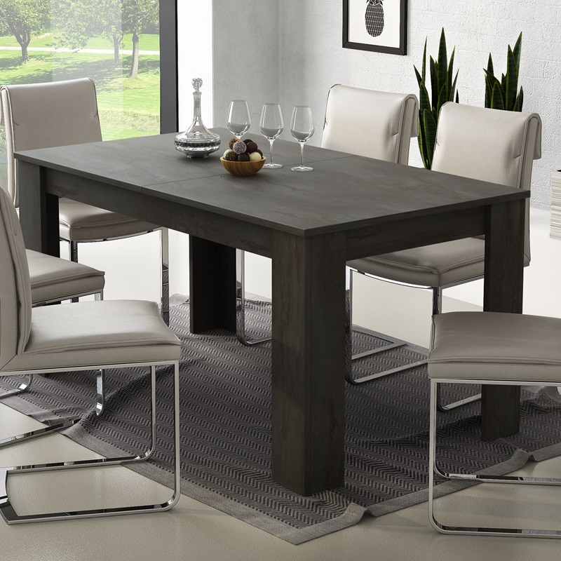 Tavolo da pranzo allungabile moderno 140/200 cm grigio ossido Alven