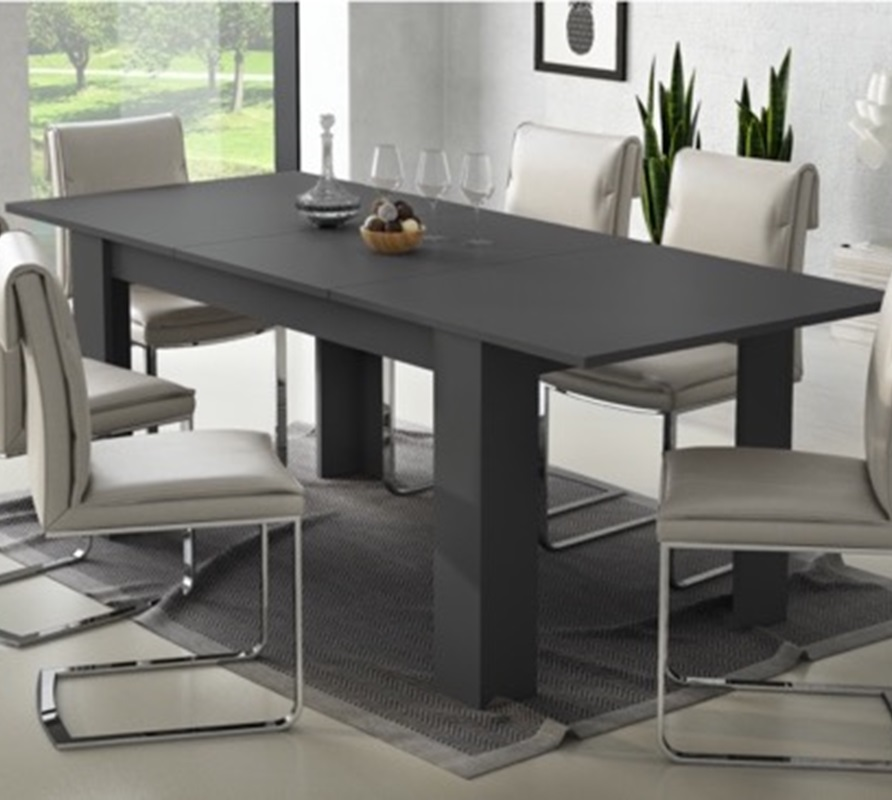Tavolo da pranzo allungabile moderno 160/220 cm antracite Elva