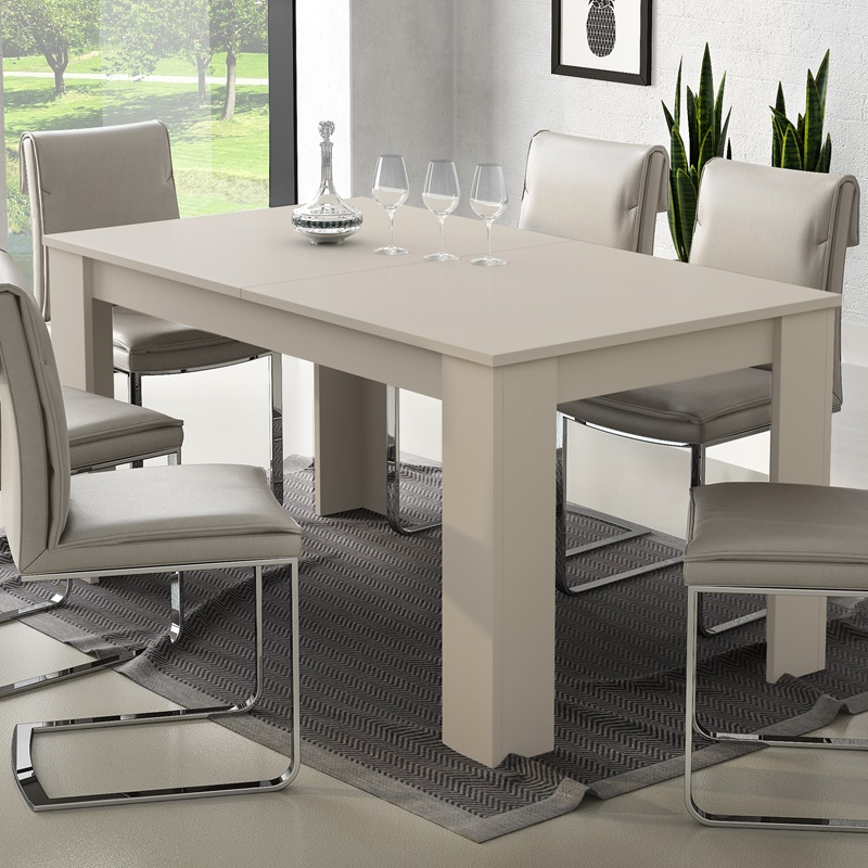 Tavolo da pranzo allungabile moderno 160/220 cm beige cashmere Elva