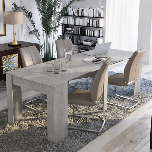 Tavolo consolle allungabile 237 cm 10 posti moderno grigio cemento Svela