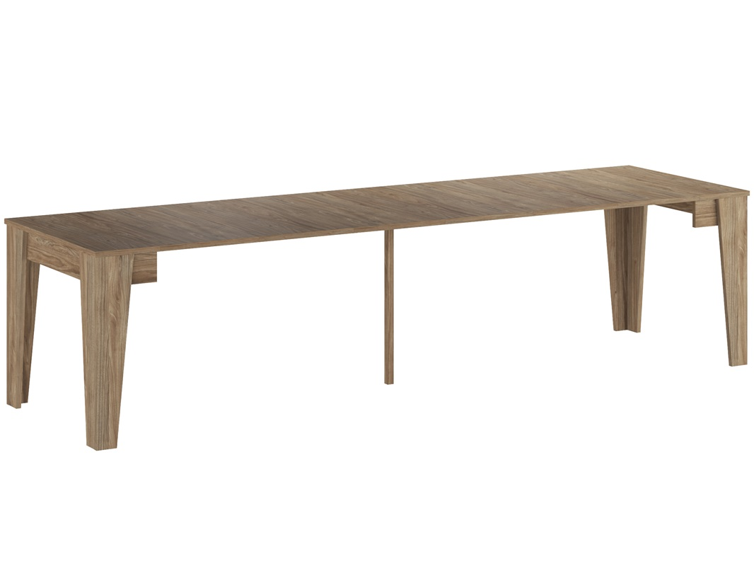 Tavolo consolle allungabile 54/306 cm 3 metri moderno rovere scuro Ruma