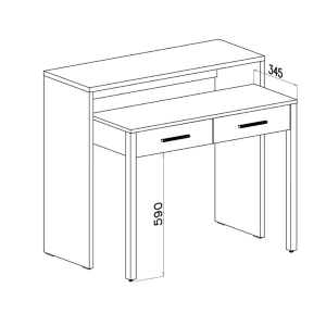Scrivania salvaspazio moderna ufficio 99xH87 cm estraibile bianco grigio cemento Alim