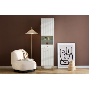 Vetrina vetrinetta moderna soggiorno 47xH193 bianco Gulia