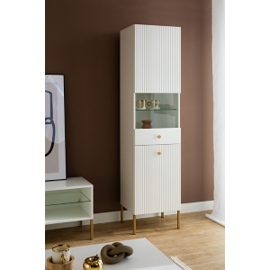 Vetrina vetrinetta moderna soggiorno 47xH193 bianco Gulia