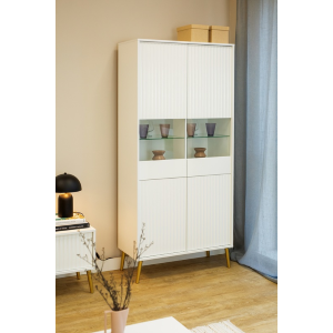 Vetrina vetrinetta moderna soggiorno 91xH193 bianco Elisir
