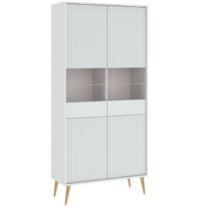 Vetrina vetrinetta moderna soggiorno 91xH193 bianco Elisir