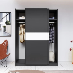 Armadio ante scorrevoli moderno 150xH205 antracite bianco Fusion