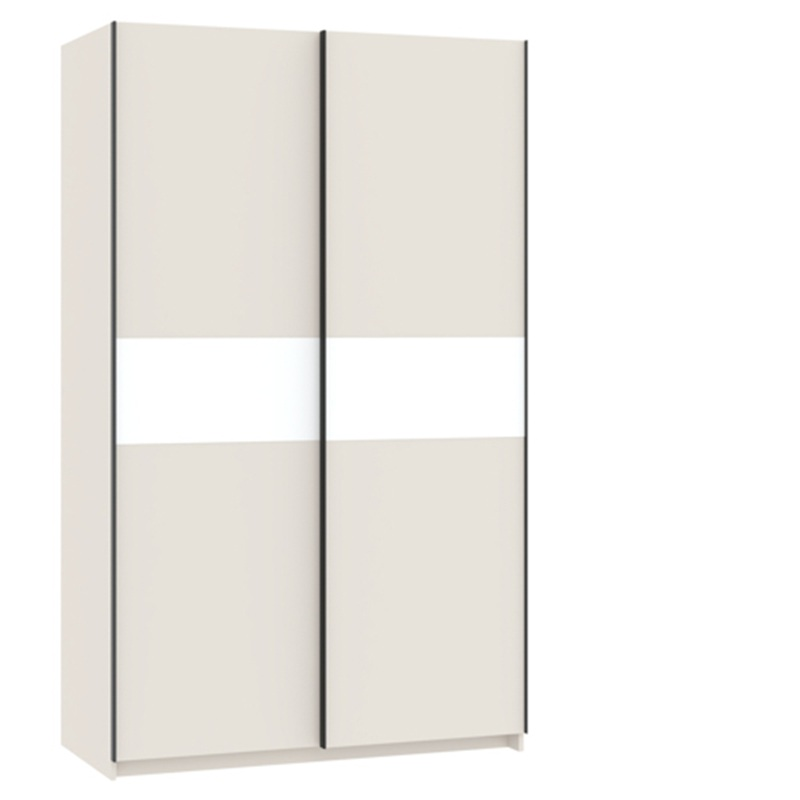 Armadio ante scorrevoli moderno 120xH205 beige  bianco Fusion