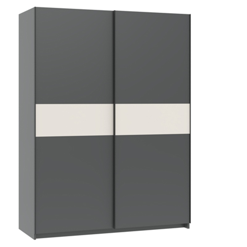 Armadio ante scorrevoli moderno 150xH205 antracite beige Fusion
