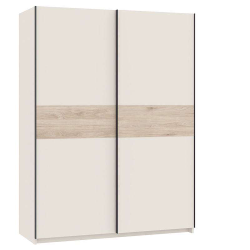 Armadio ante scorrevoli moderno 150xH205 beige rovere Fusion