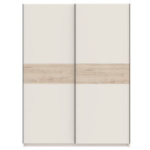 Armadio ante scorrevoli moderno 150xH205 beige rovere Fusion
