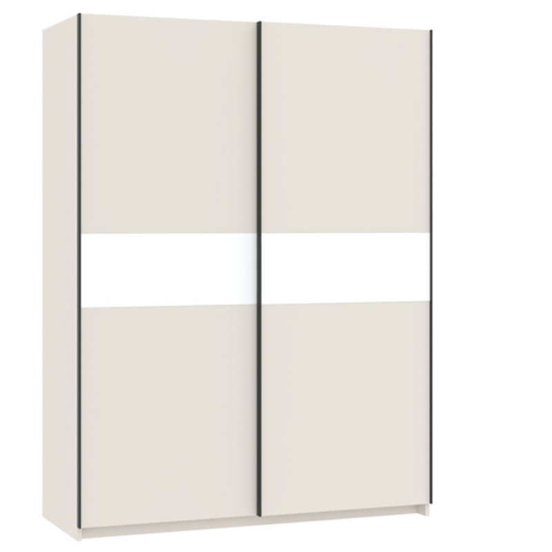 Armadio ante scorrevoli moderno 150xH205 beige bianco Fusion