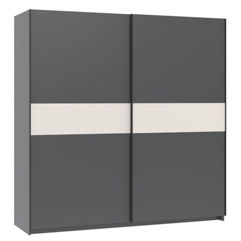 Armadio ante scorrevoli moderno 200xH205 antracite beige Fusion