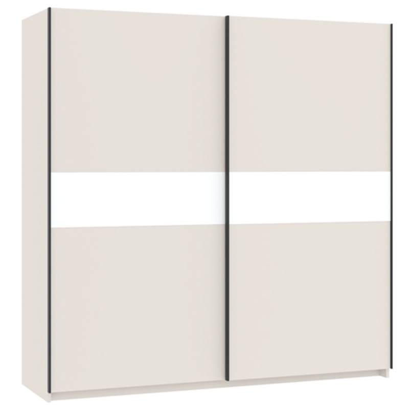 Armadio ante scorrevoli moderno 200xH205 beige bianco Fusion