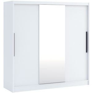 Armadio 3 ante scorrevoli specchio 205xH205 bianco Cumo