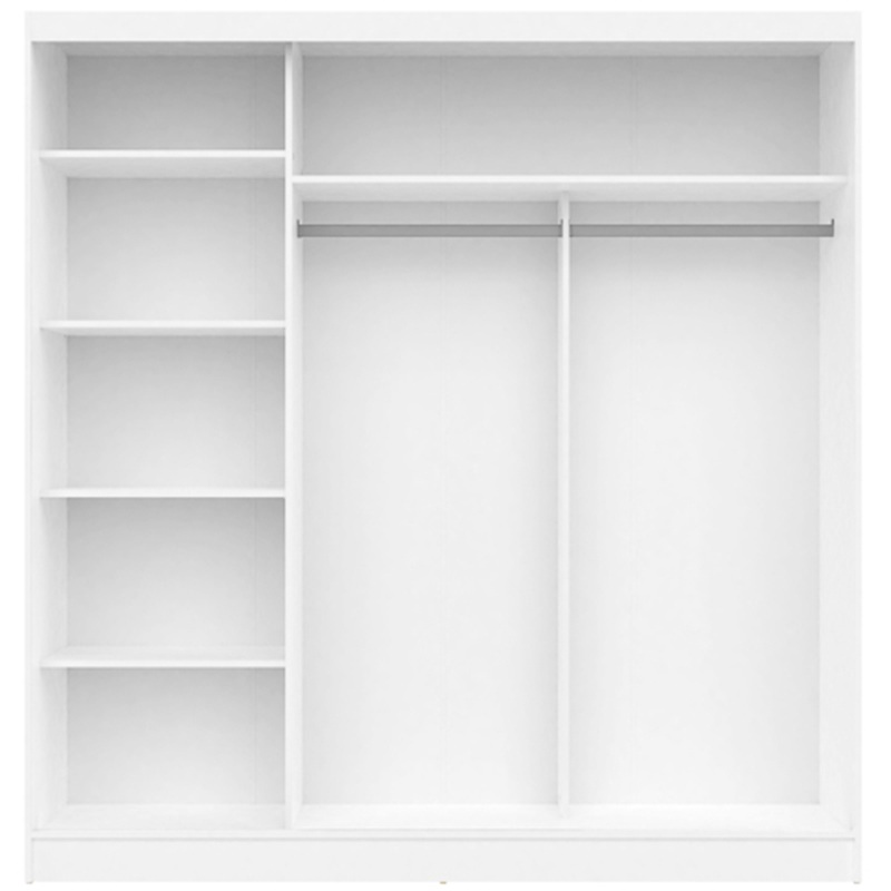 Armadio 3 ante scorrevoli specchio 205xH205 bianco Cumo