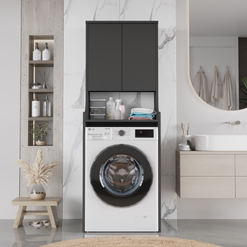 Mobile lavatrice lavanderia 2 ante 65xH180 antracite Eco