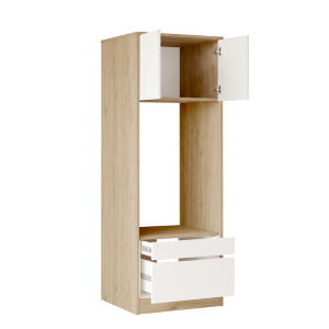 Mobile lavatrice asciugatrice lavanderia 4 ante 130xH183 con vani rovere bianco Cloe